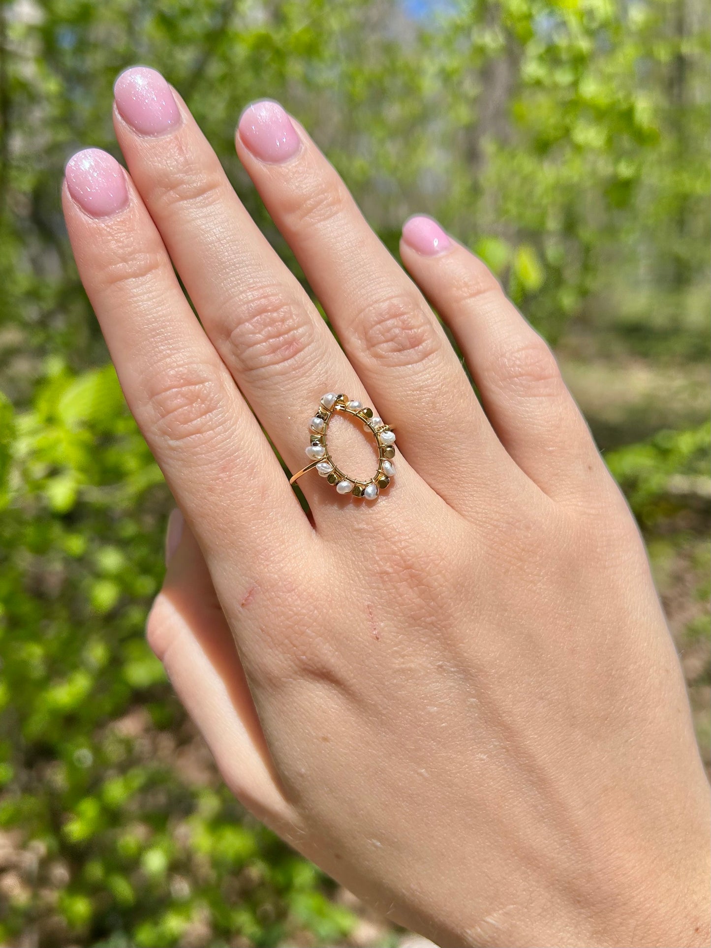 Bague Perles Naturelles