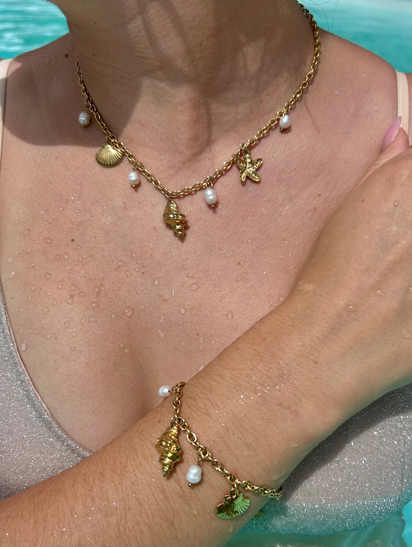Bracelet breloques coquillage