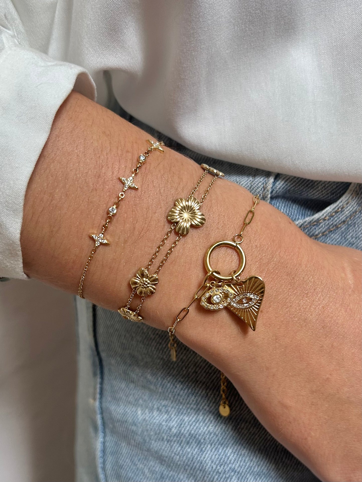 Bracelet cœur scintillant