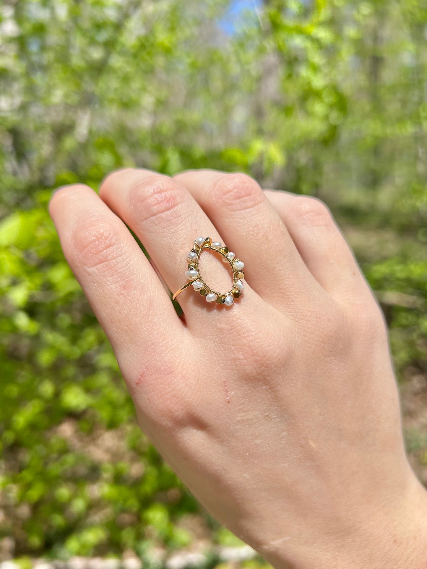 Bague Perles Naturelles