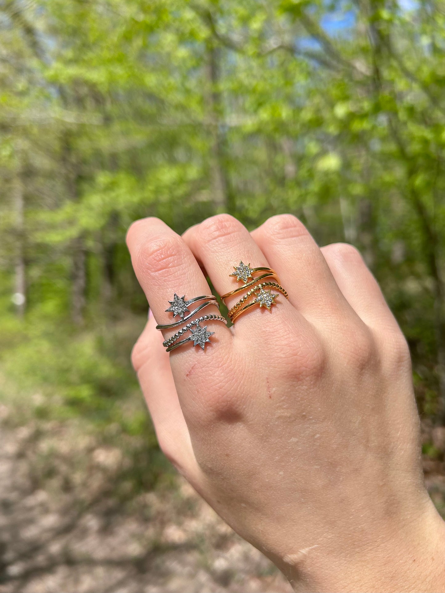 Bague double étoiles