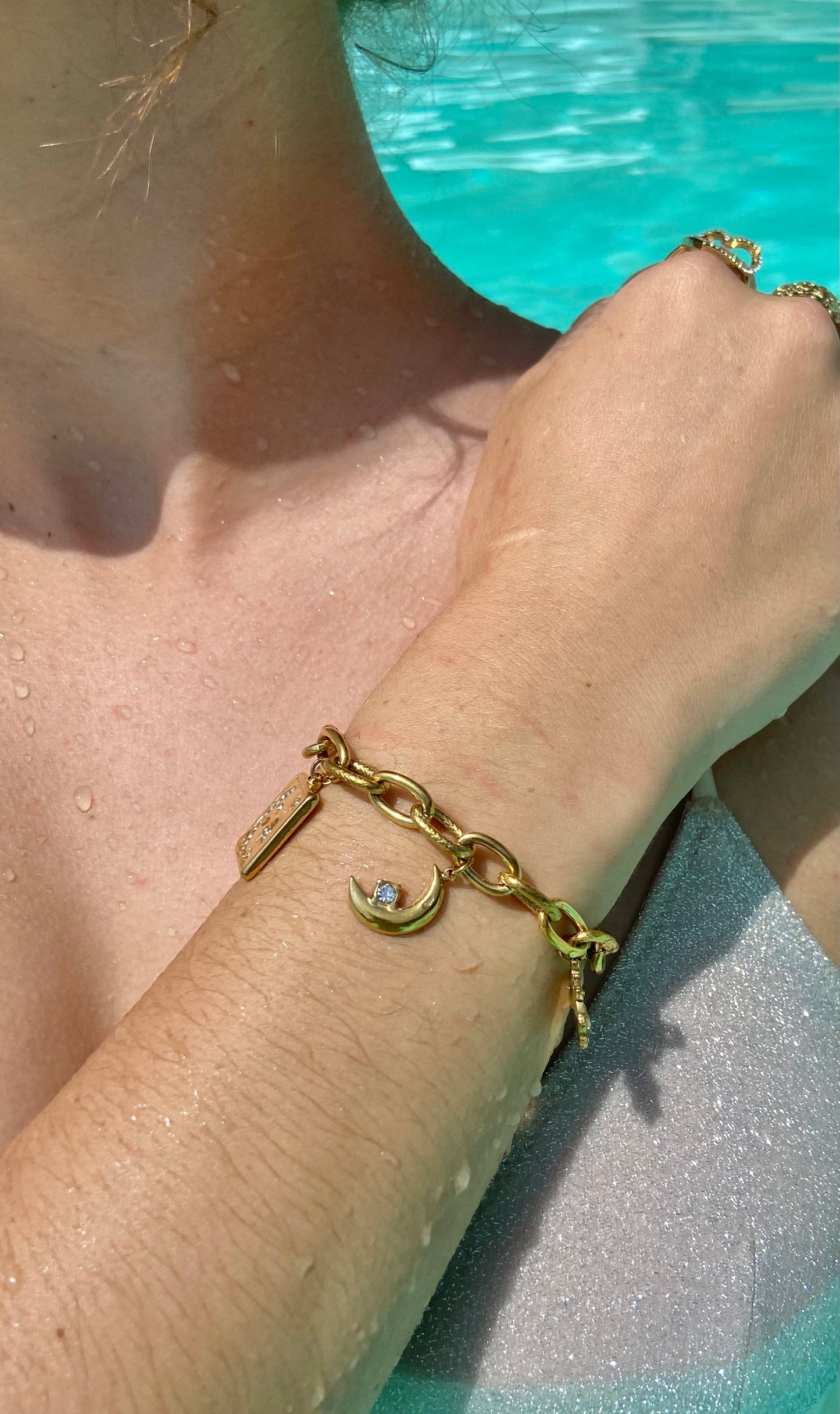 Bracelet breloques grosse chaîne