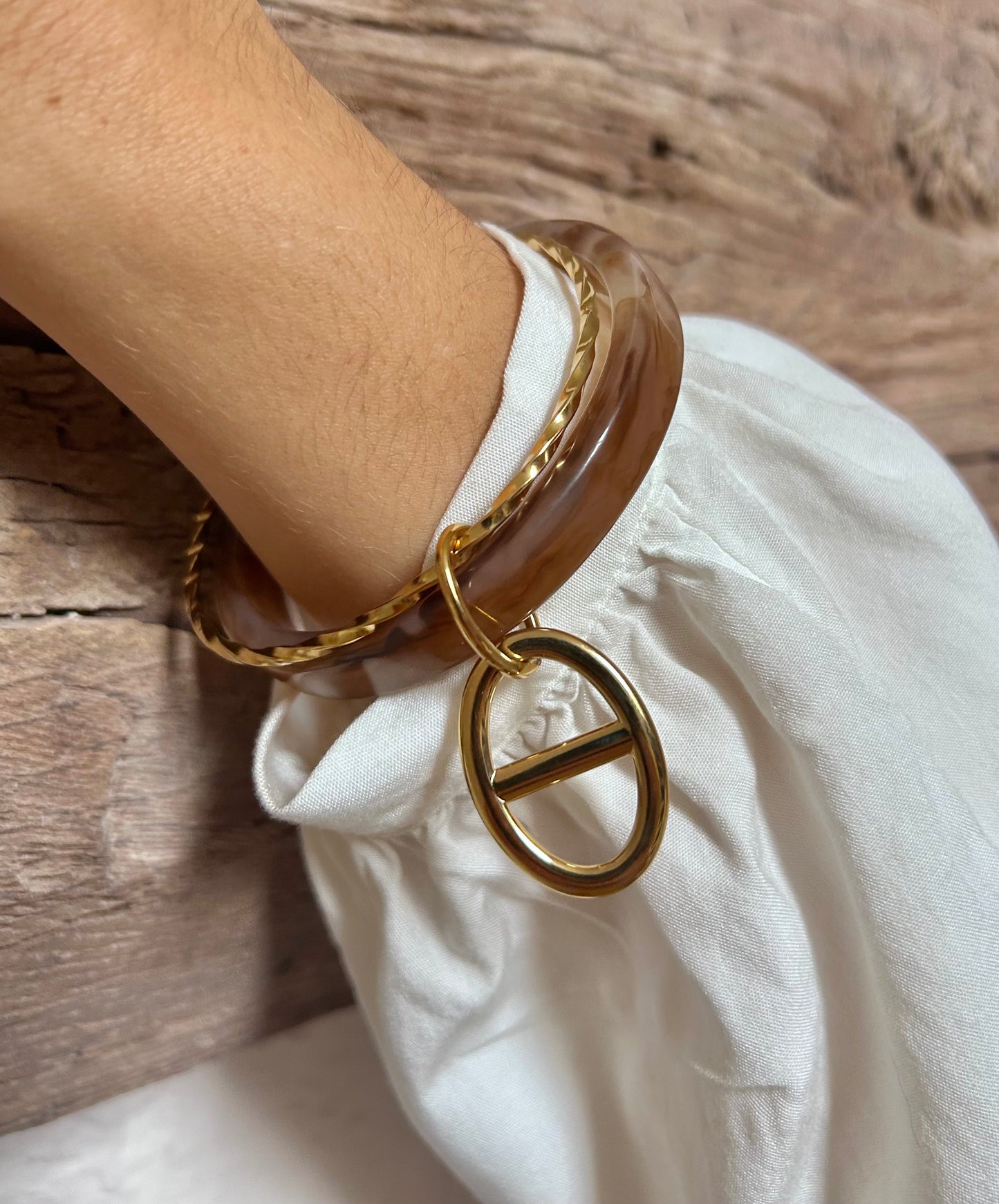 Jonc double maille marine