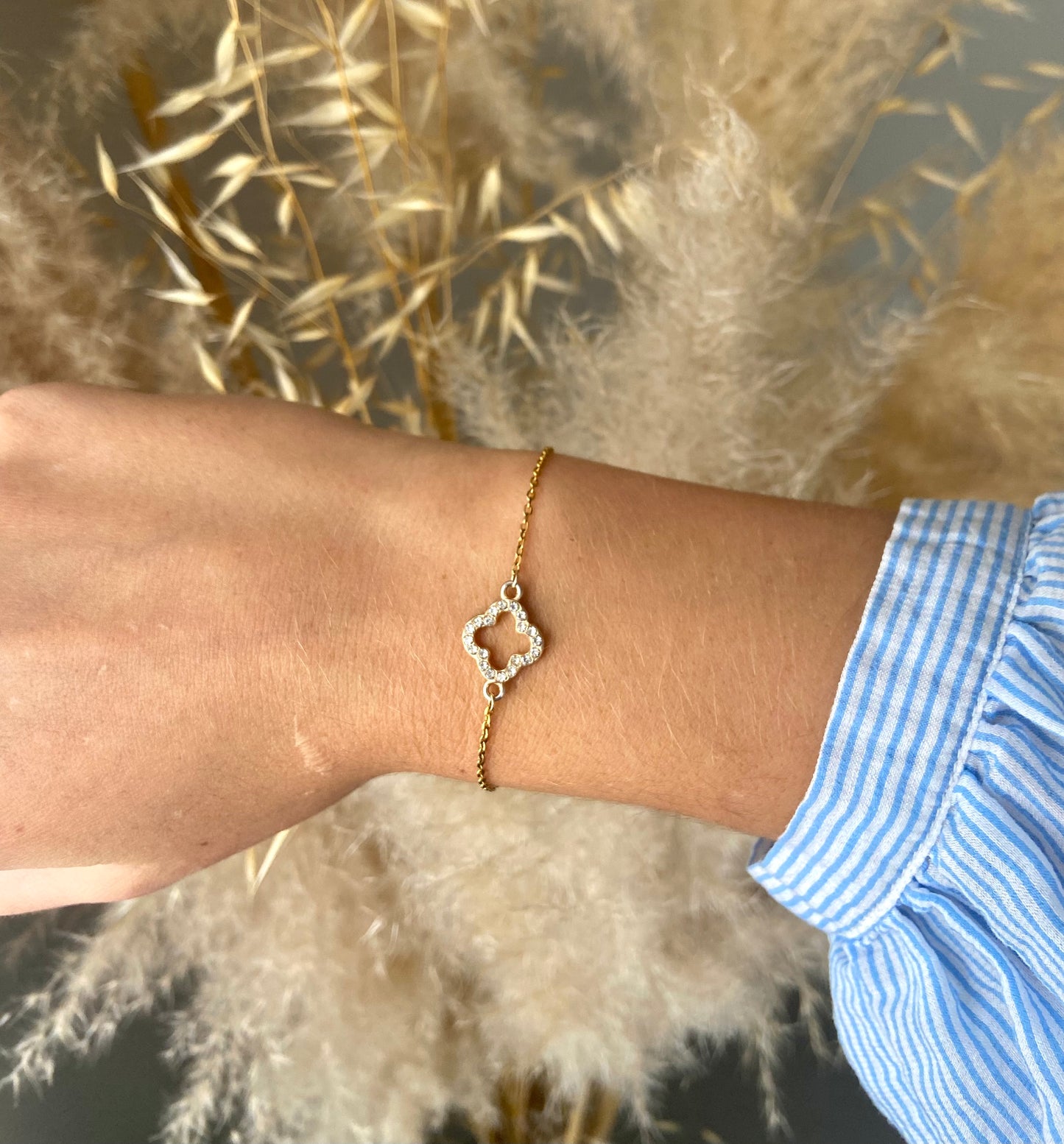 Bracelet trèfle brillant