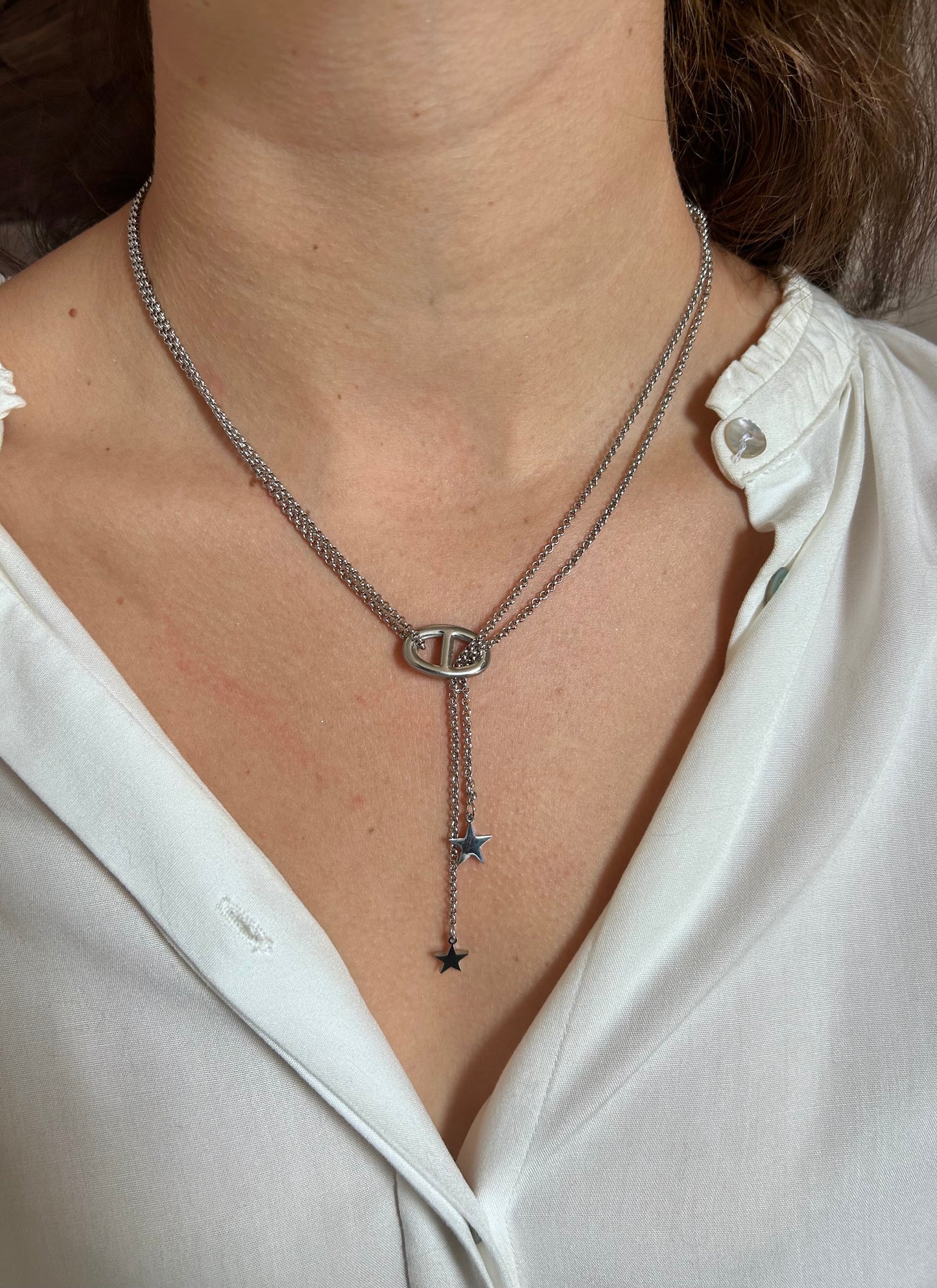 Collier maille marine double