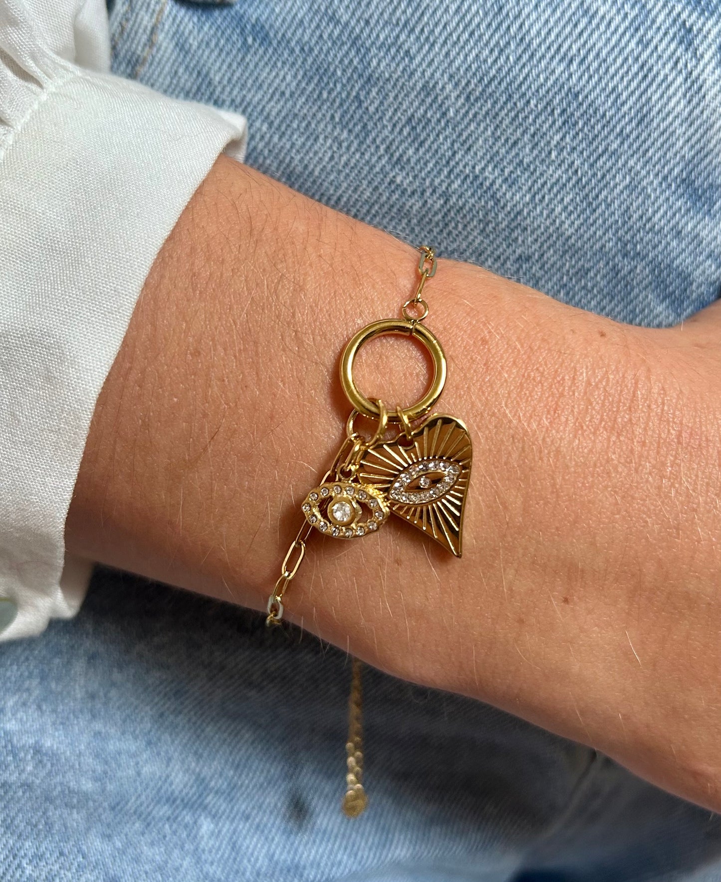 Bracelet cœur scintillant