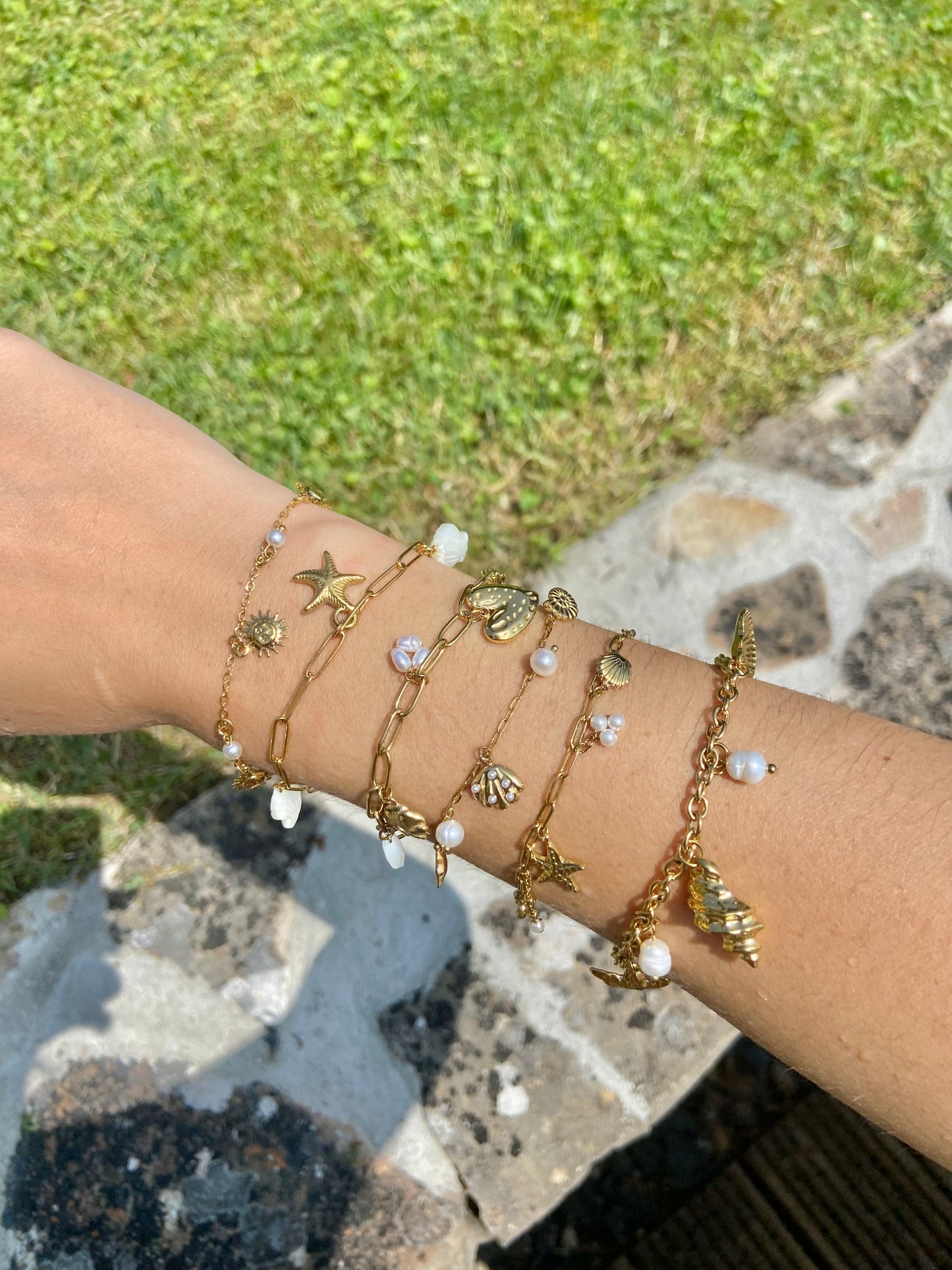 Bracelet fin avec coquillage