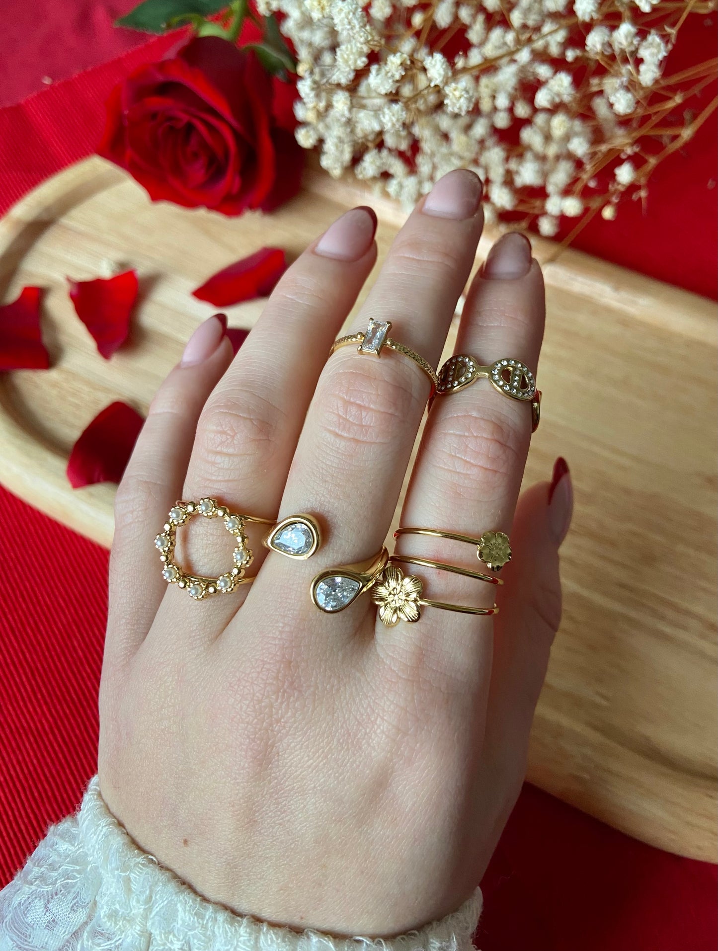 Bague double fleurie