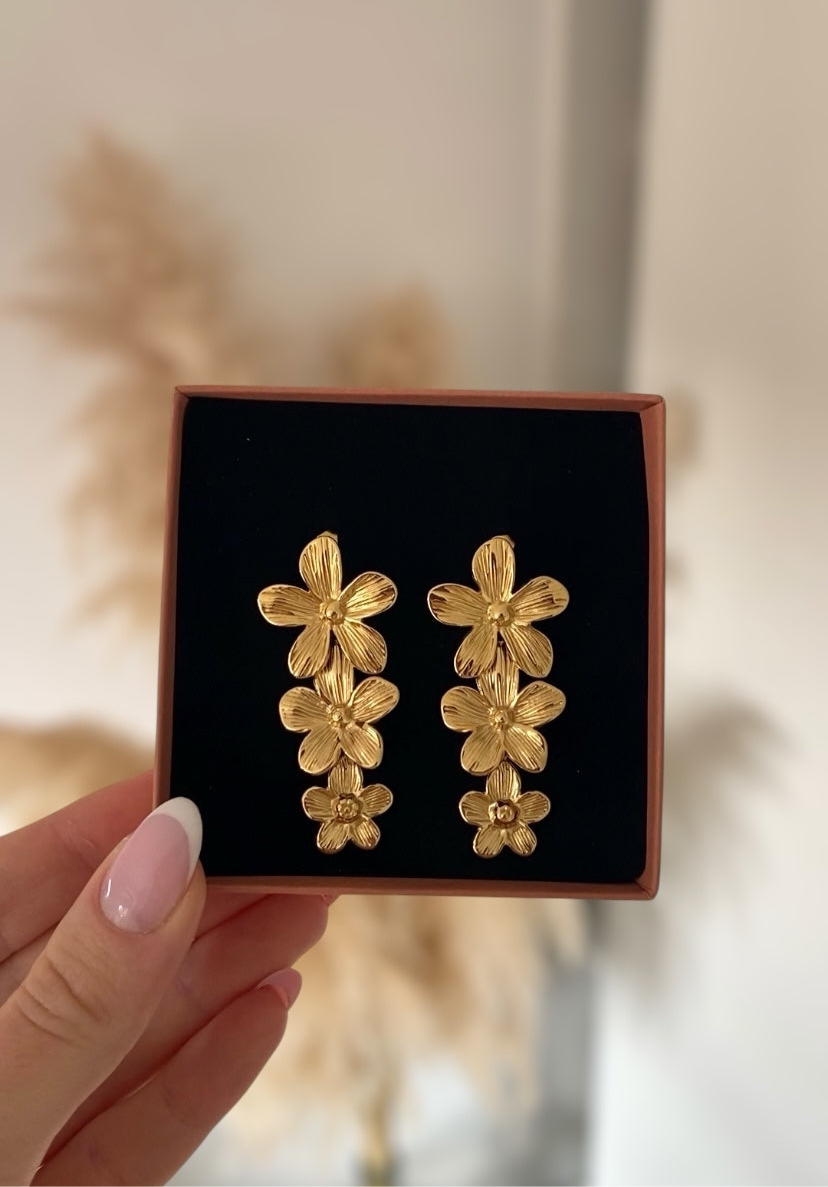 Boucles d’oreilles fleurs pendante