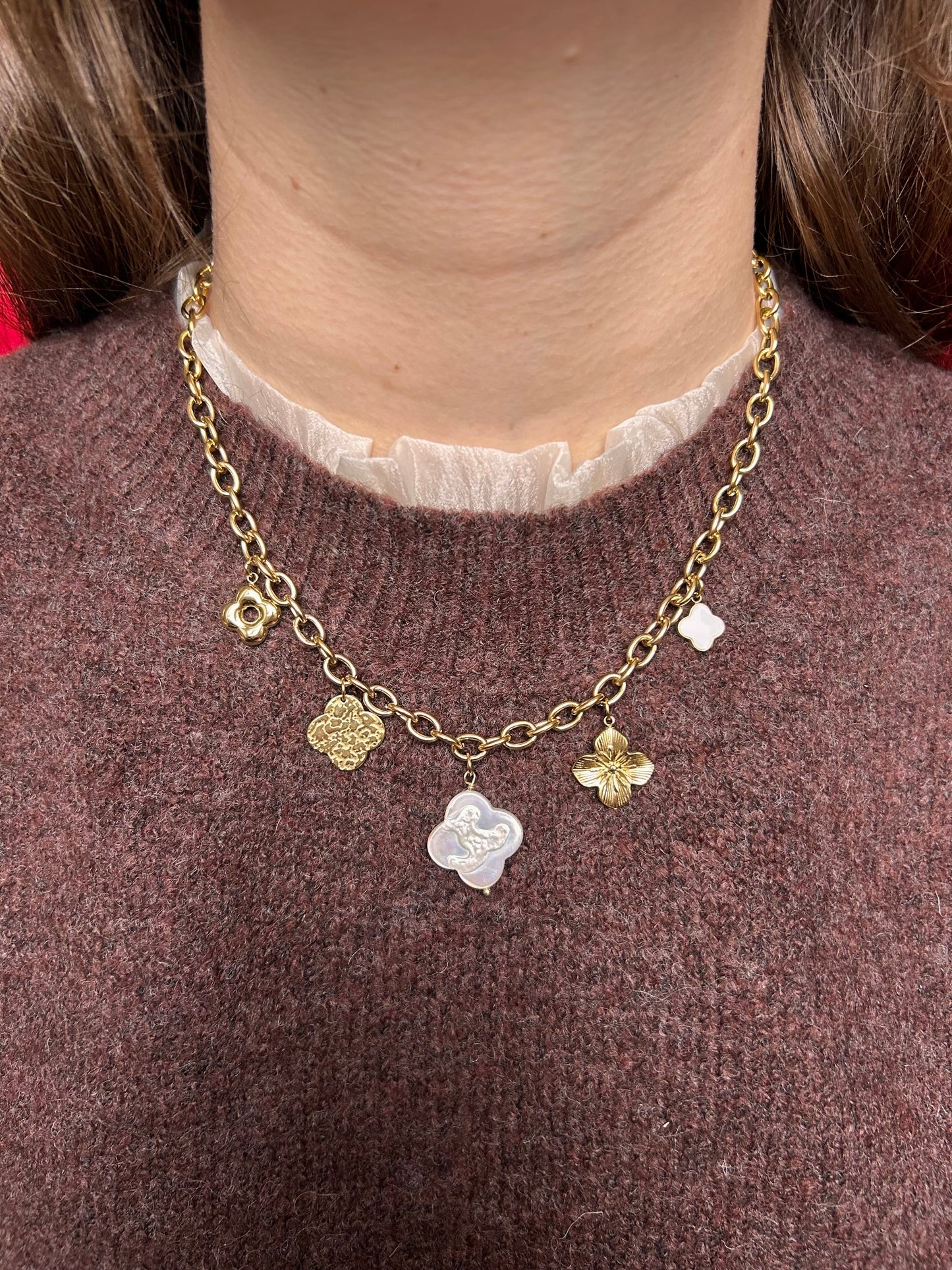 Collier breloque nacrée