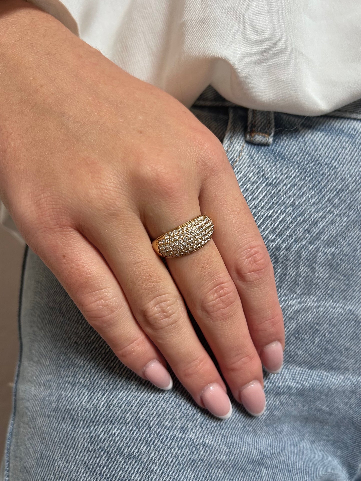 Bague ronde strass