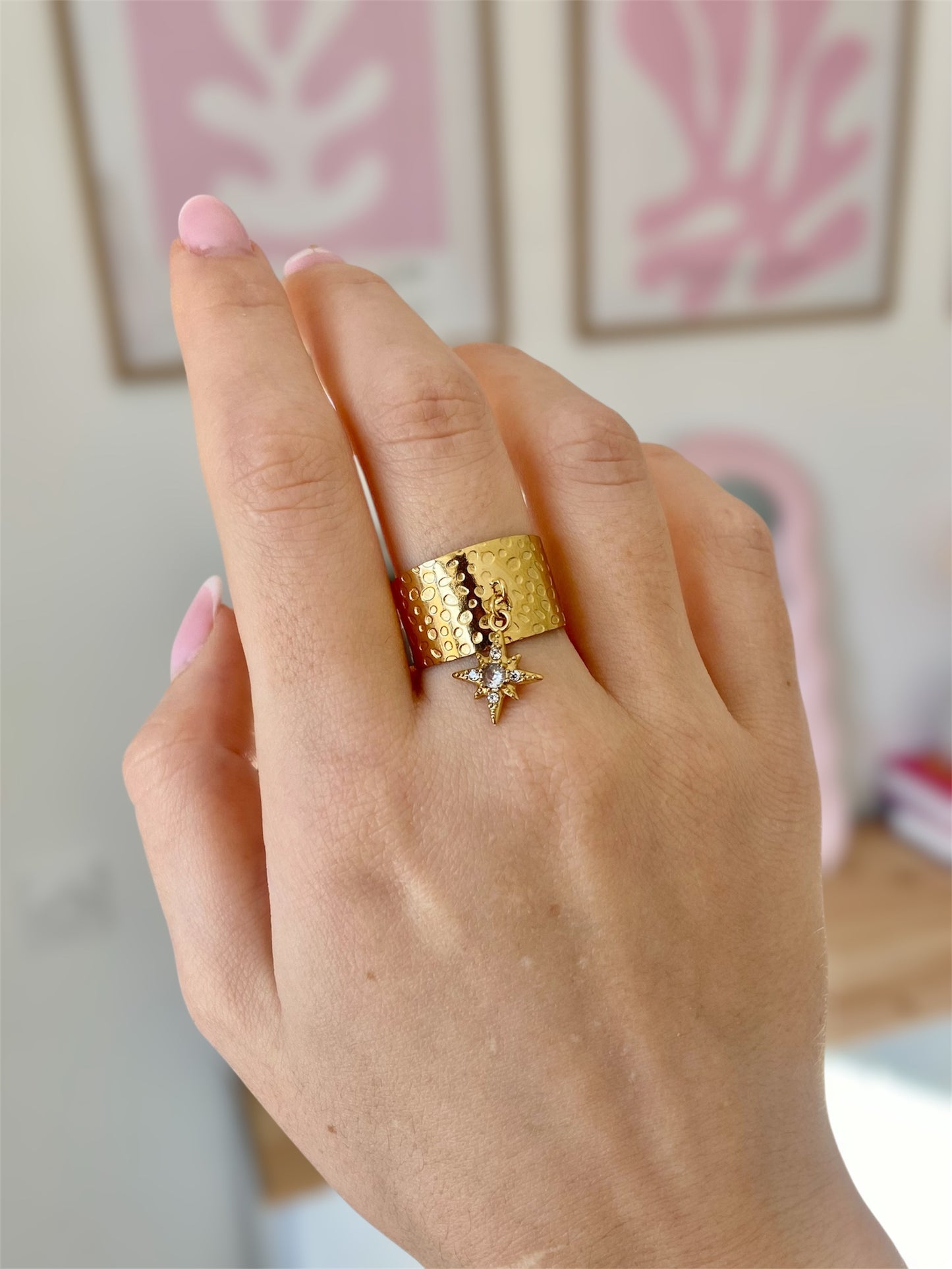 Bague breloque étoilée