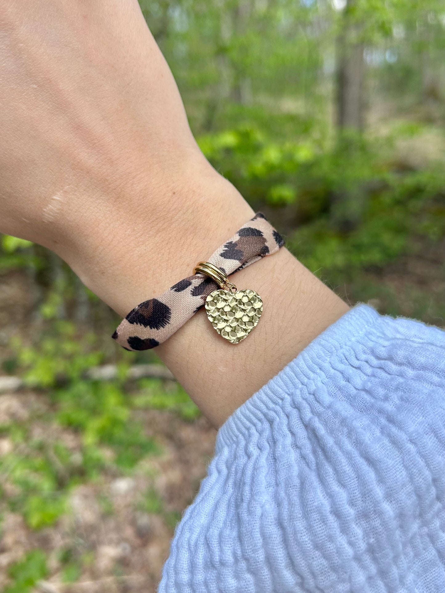 Bracelet tissu léopard