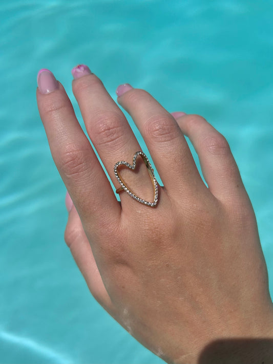 Bague cœur et strass