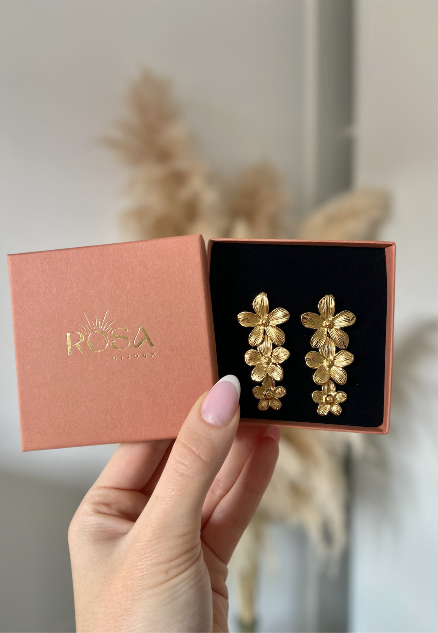 Boucles d’oreilles fleurs pendante