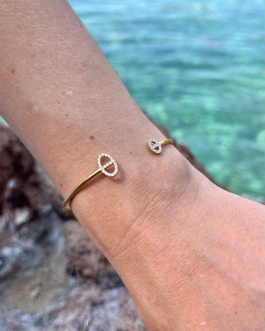 Jonc double maille marine