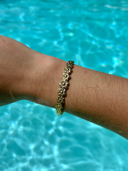 Bracelet jonc fleurs