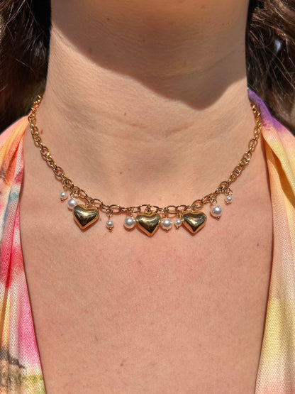 Collier breloques cœur