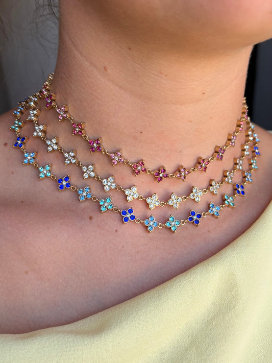 Collier trèfle coloré