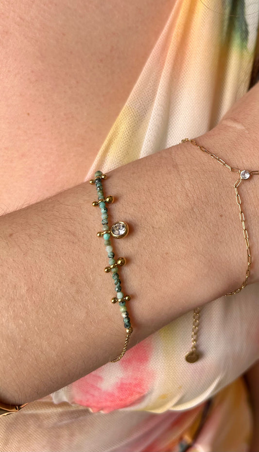 Bracelet pierre naturelle vert