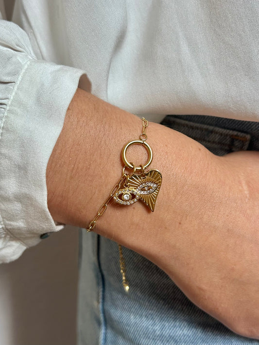 Bracelet cœur scintillant