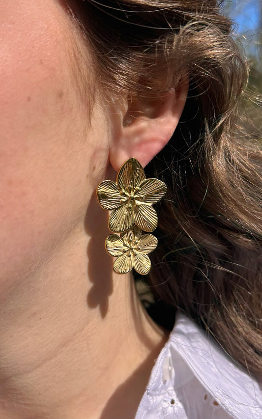 Boucles double fleurs