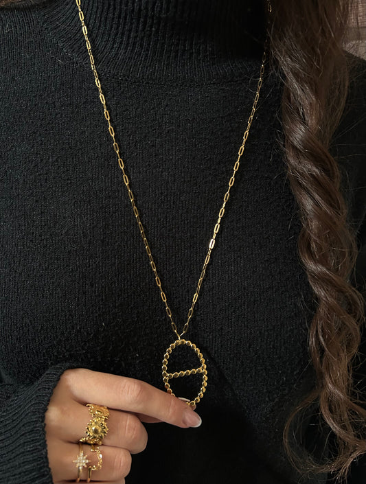 Sautoir maille marine torsadée