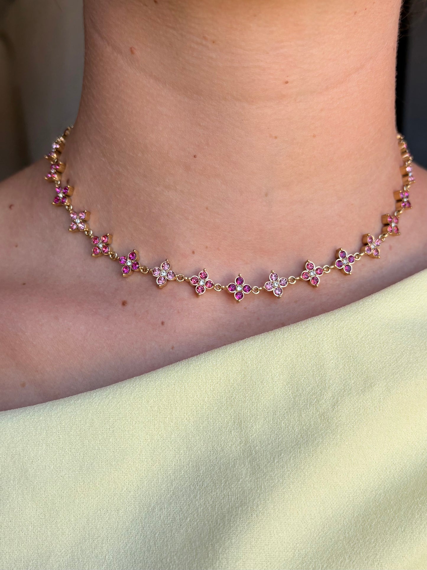 Collier trèfle coloré