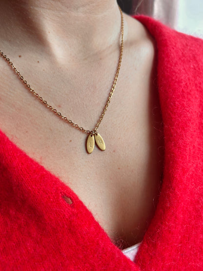 Flacon souvenir & collier estampée