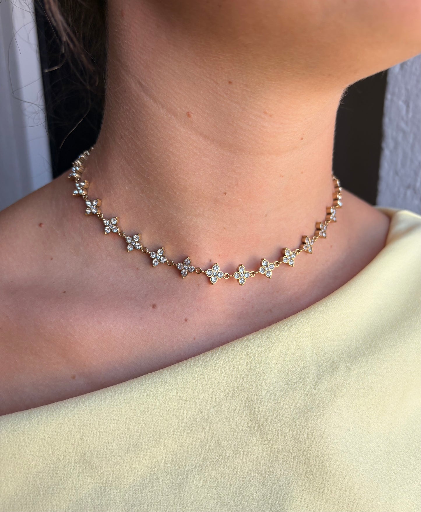 Collier trèfle coloré