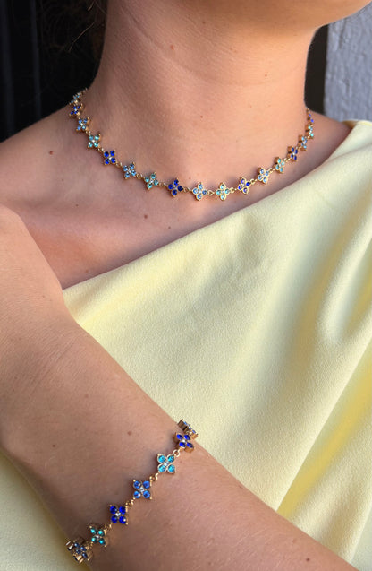 Collier trèfle coloré