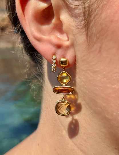 Boucles pendantes & pierre naturelle