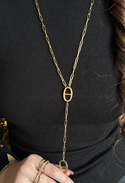 Sautoir y maille marine