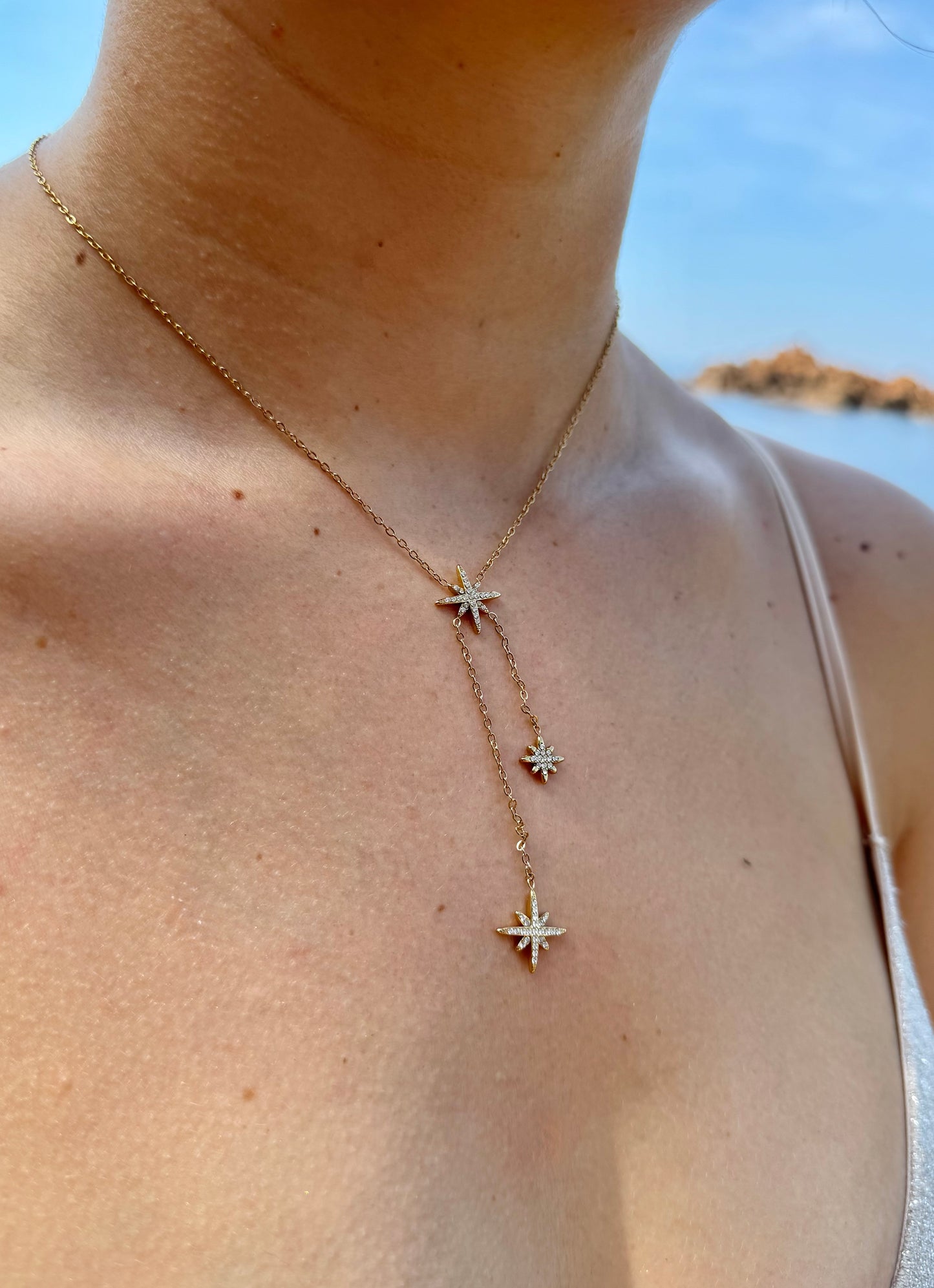 Collier double étoiles