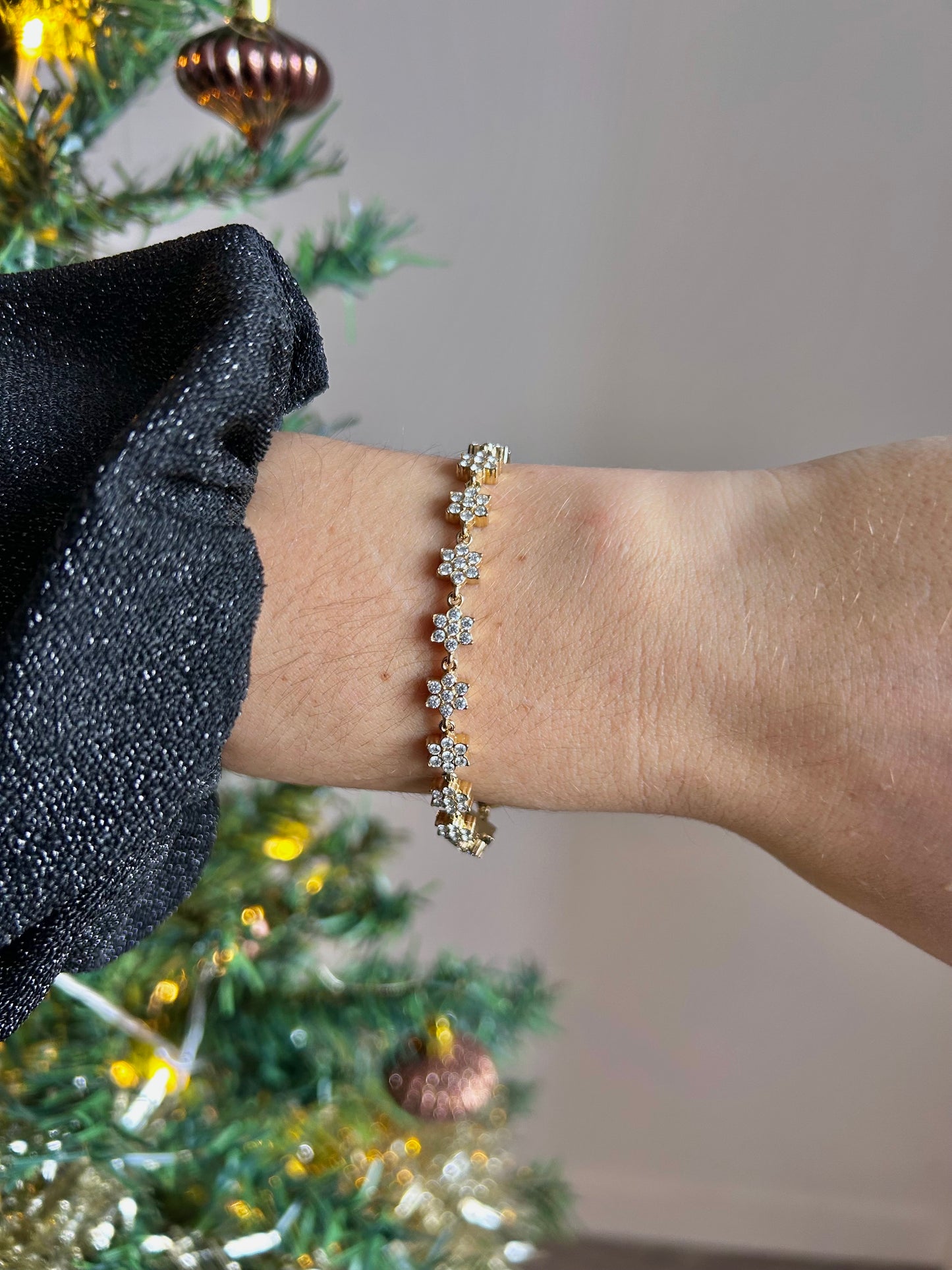 Bracelet strass & fleurs