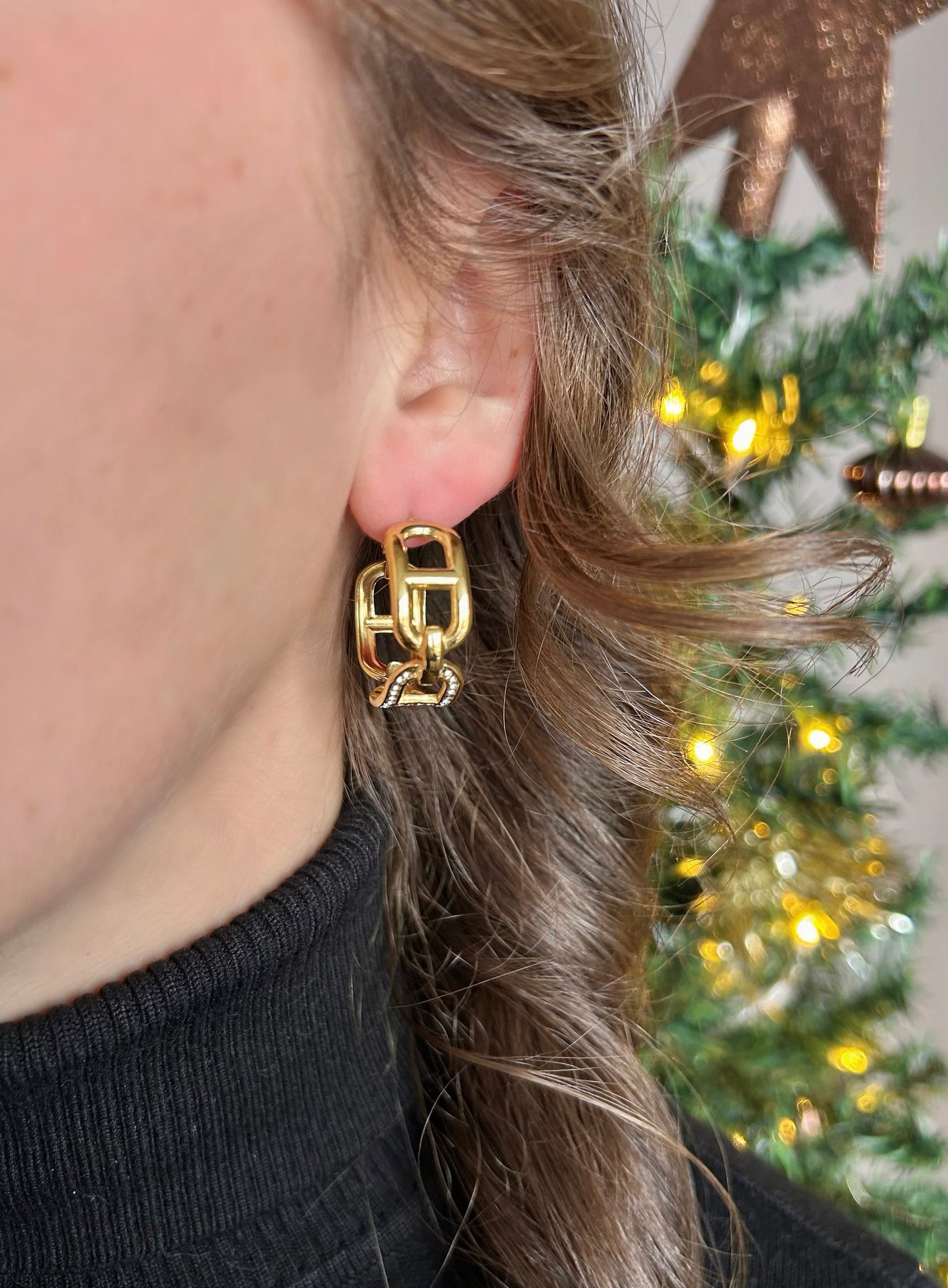 Boucles créoles maille marine