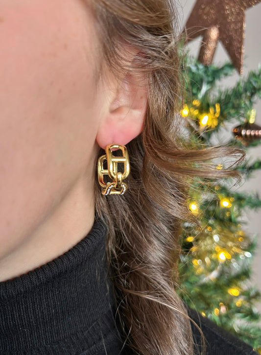 Boucles créoles maille marine