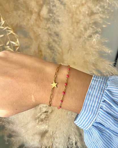 Bracelet avec chaîne perlée