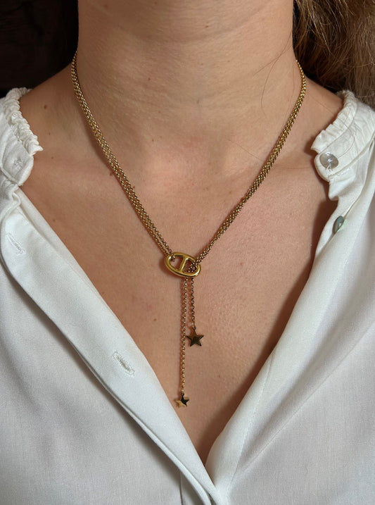 Collier maille marine double