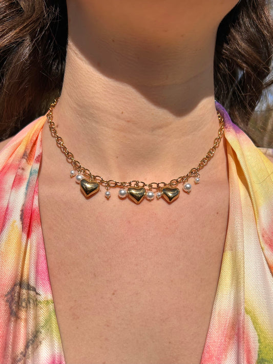 Collier breloques cœur