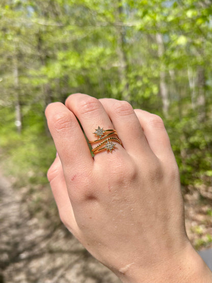 Bague double étoiles