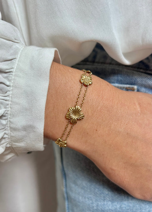 Bracelet double fleuri