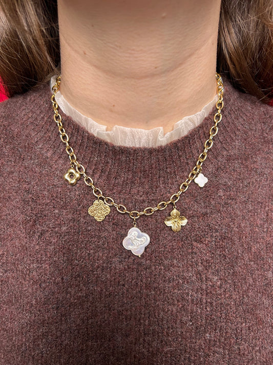 Collier breloque nacrée
