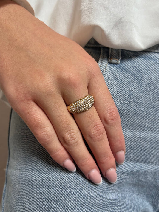 Bague ronde strass