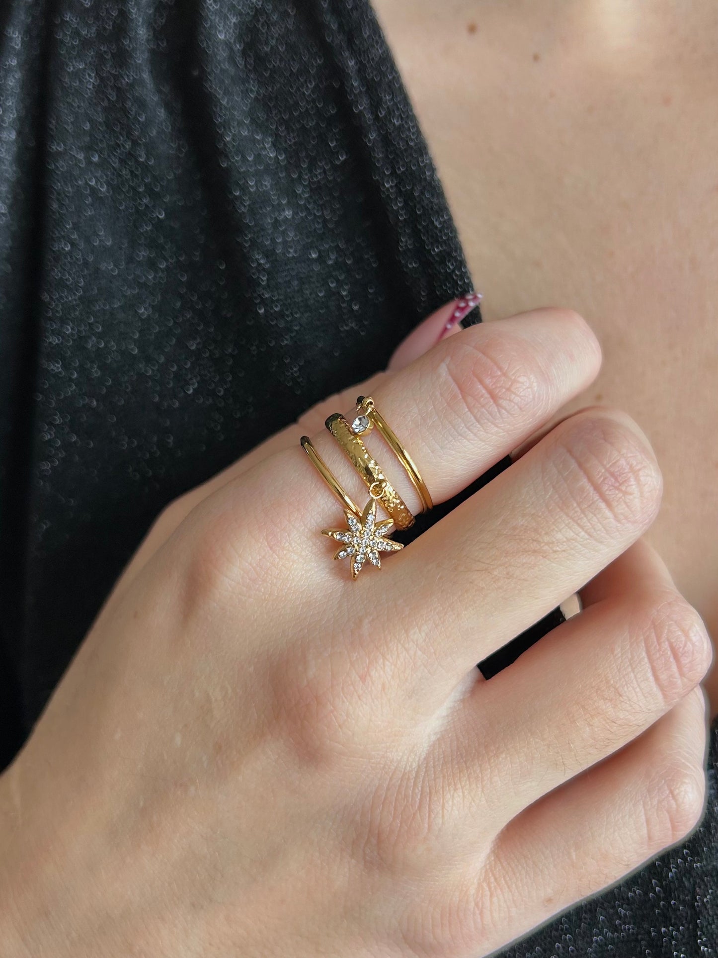 Bague charm étoilée