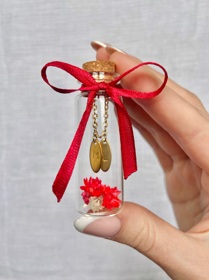 Flacon souvenir & collier estampée