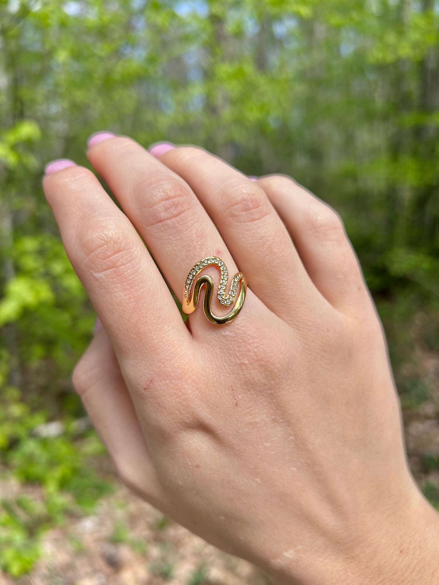 Bague double vague