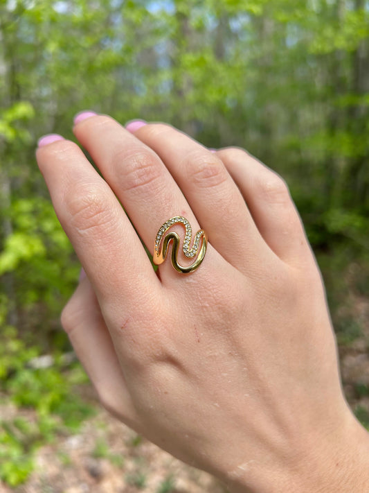Bague double vague