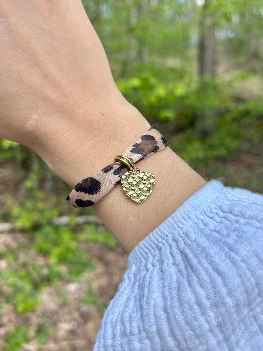 Bracelet tissu léopard