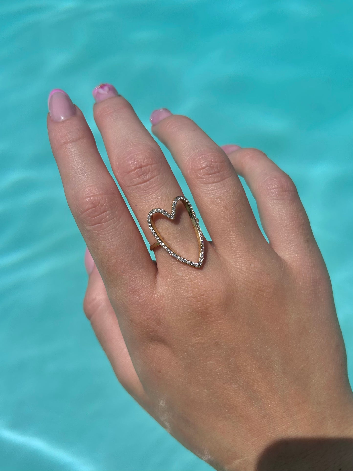 Bague cœur et strass